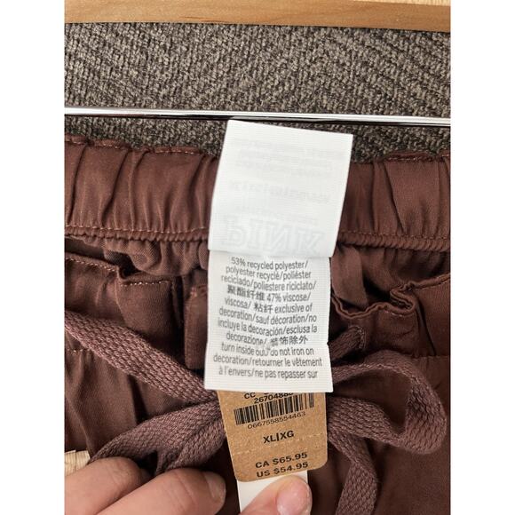 Victoria's Secret PINK Chocolate Kiss Brown Satin Parachute Trousers- XL - Picture 10 of 12